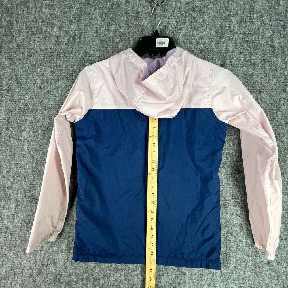 Columbia Fleece Lined Jacket Girls L 14/16 Colorblock Hooded Hiking Outdoor